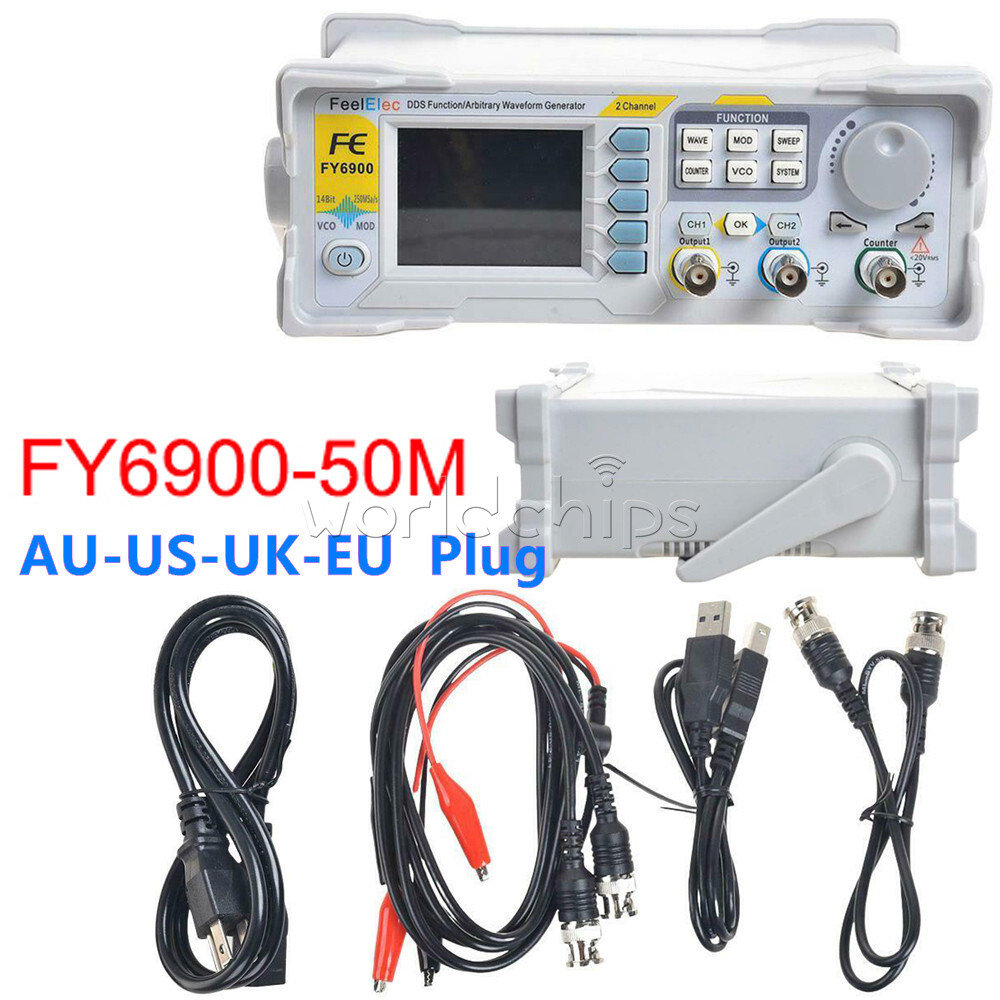 FY6600-50M FeelTech DDS Dual Channel Function Arbitrary Waveform Generator 50MHz