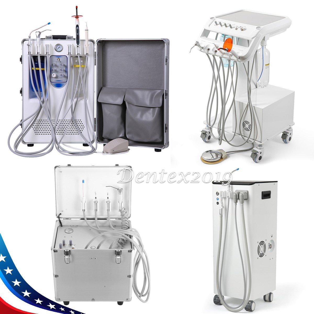 Dental Delivery Mobile Unit Air Compressor Light Curing scalers Suction System