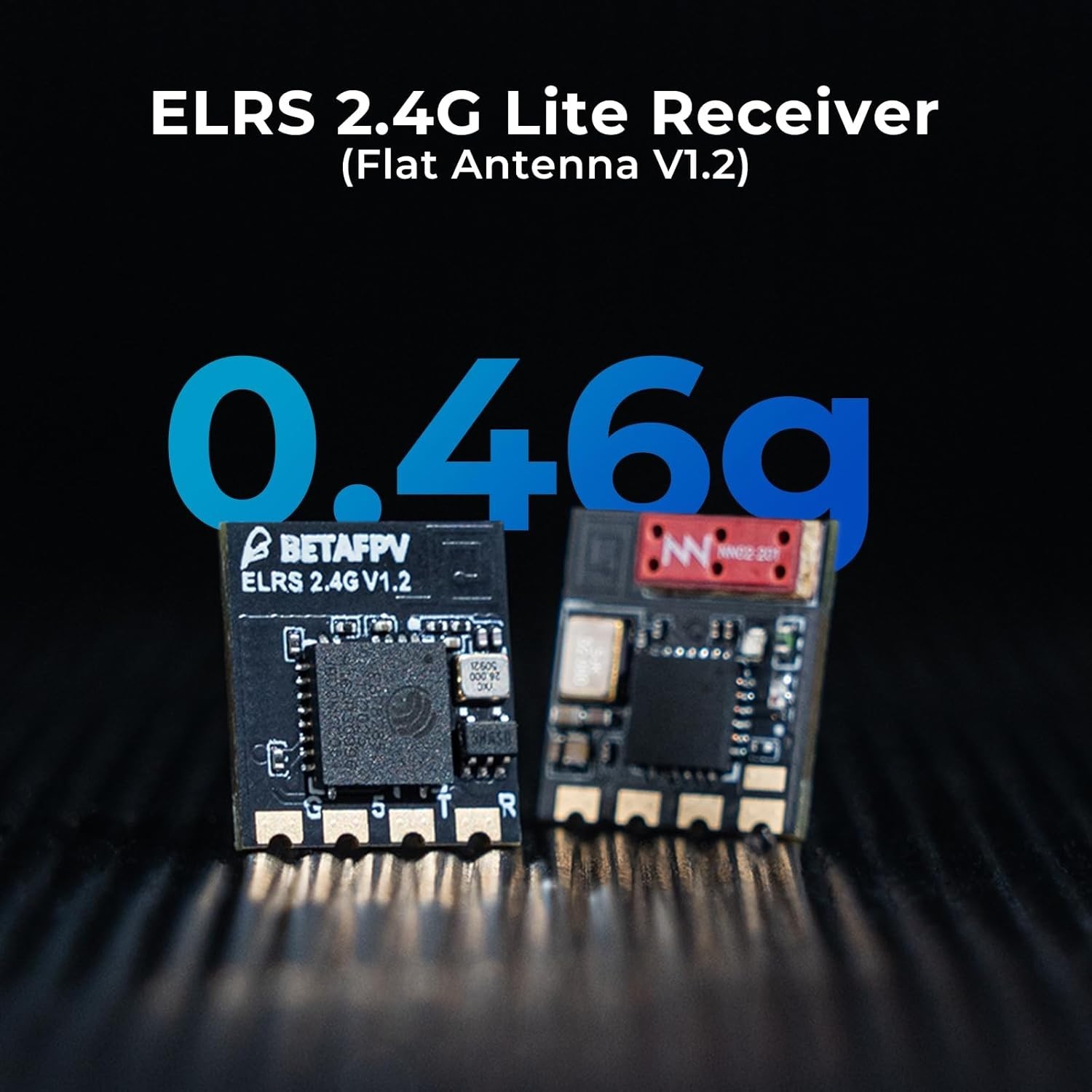 Compact ExpressLRS 2.4G Receiver with Flat Antenna - Optimal for Racing Drones