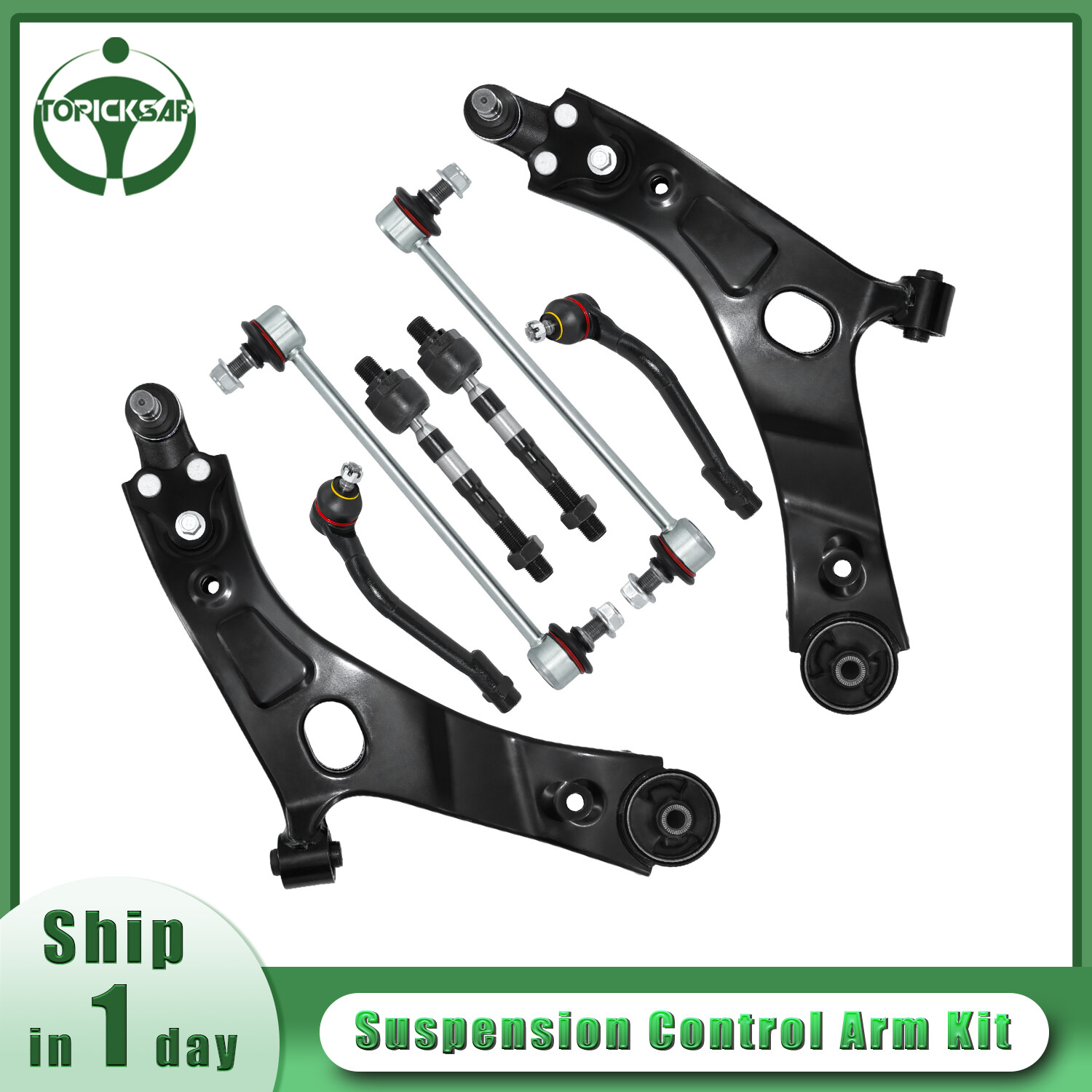8Pcs Lower Control Arms Kit for 2010-2013 Hyundai Tucson 2011-2013 Kia Sportage
