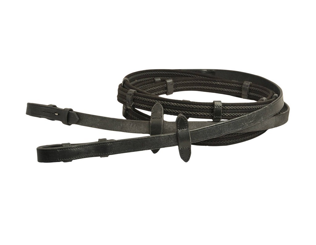 Da Vinci Reins Web Anti-Slip Hook Stud Ends 5/8 x 54 Black 558223-1