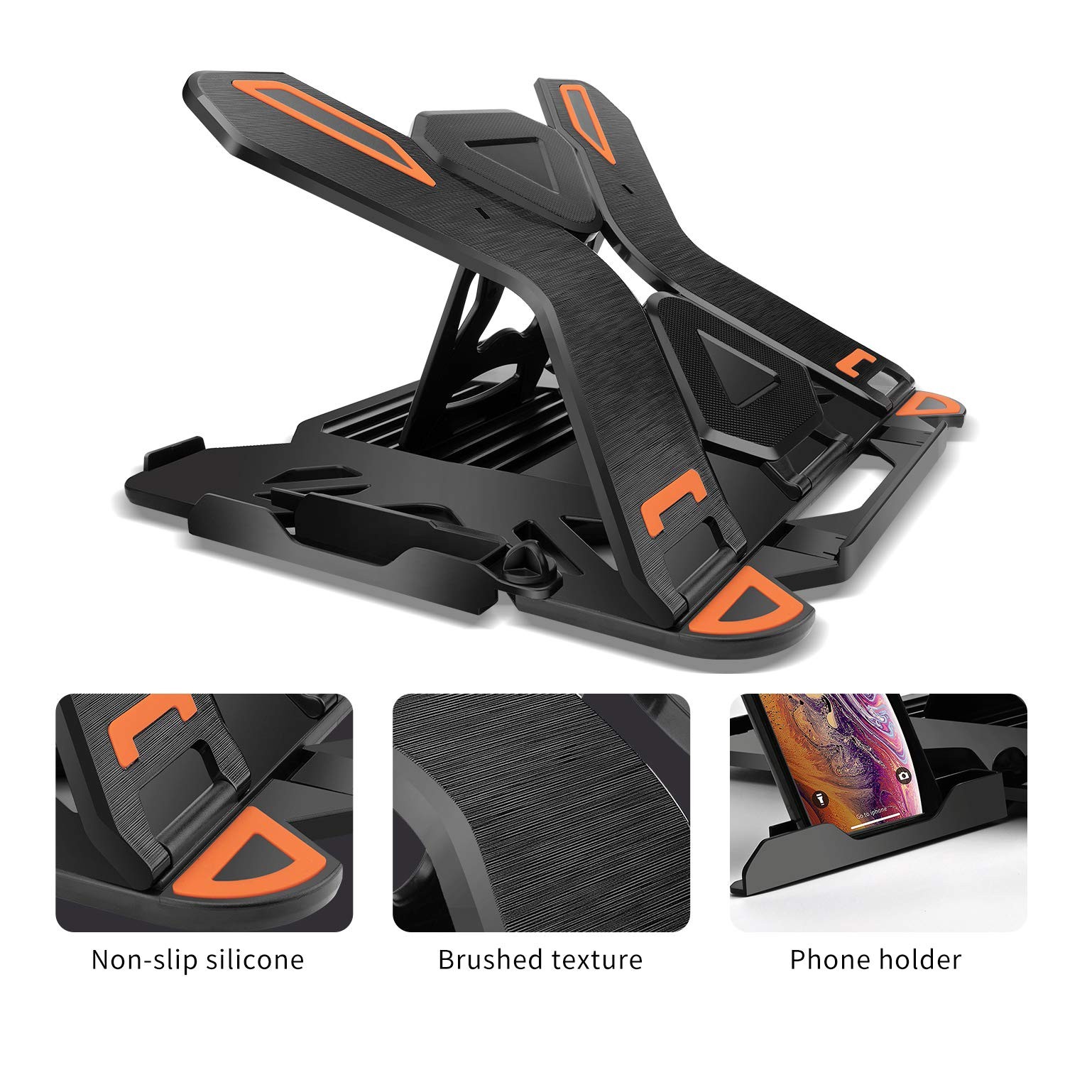Adjustable Laptop Stand Foldable 360 Rotation Ventilated for 10-17in Laptops