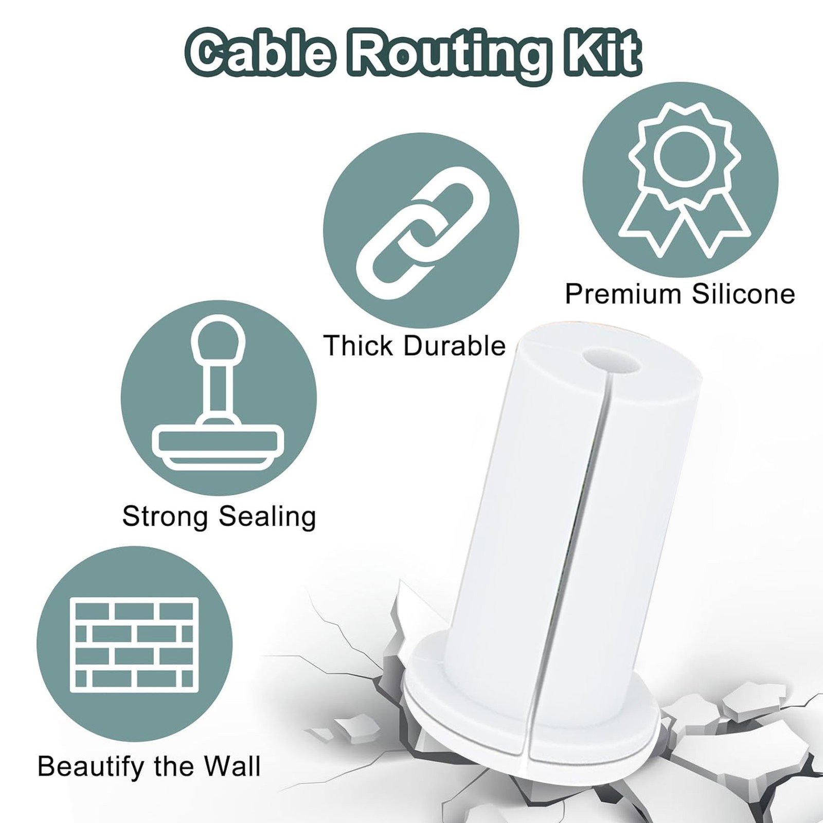 4PCS Ethernet Cable Grommet Durable Easy Setup For Wall Cleanliness Excellent