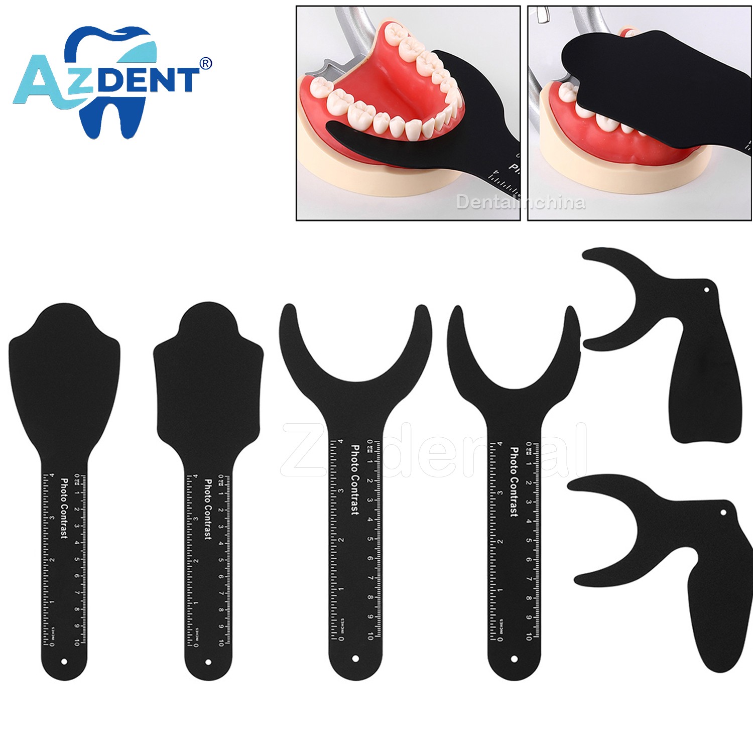 6pcs Dental Photo Contrast Set Kit Black Background Board Photography Contraster