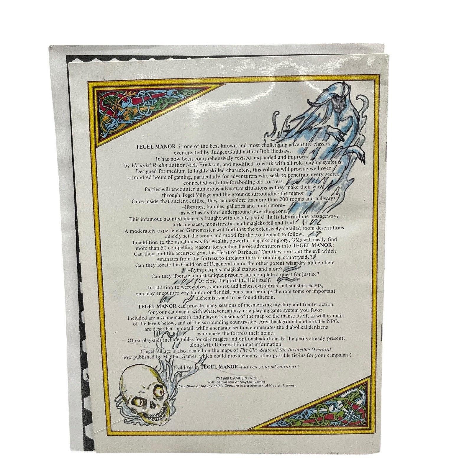 GameScience The Original Revised & Expanded Tegel Manor RPG Book w/ Map Posters