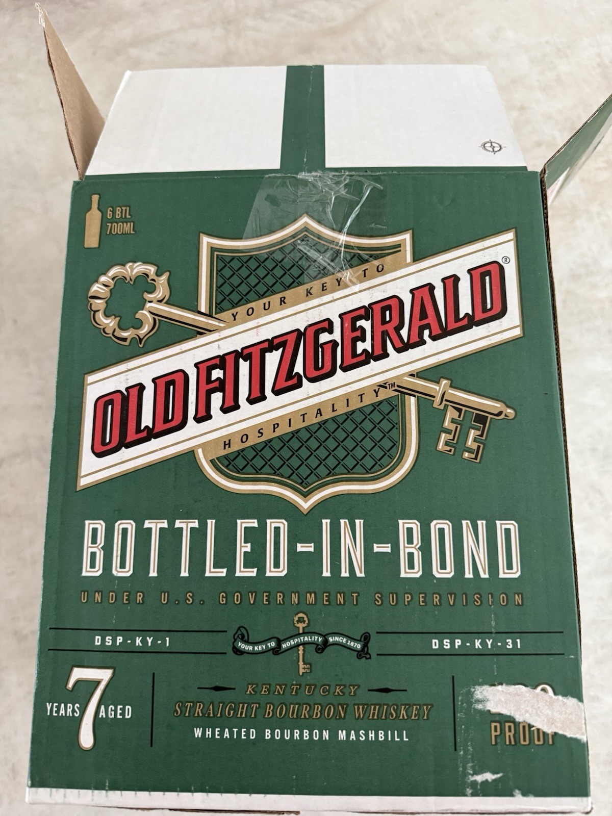 Old Fitzgerald Bottled In Bond Empty Box