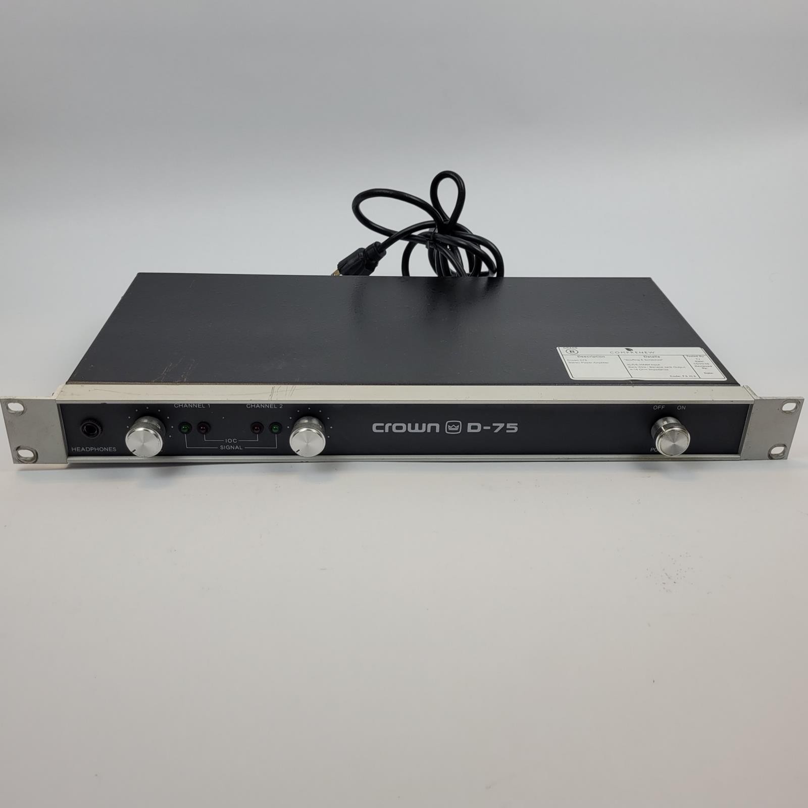 Crown D-75 Vintage 2-Channel Professional Power Amplifier | Grade B
