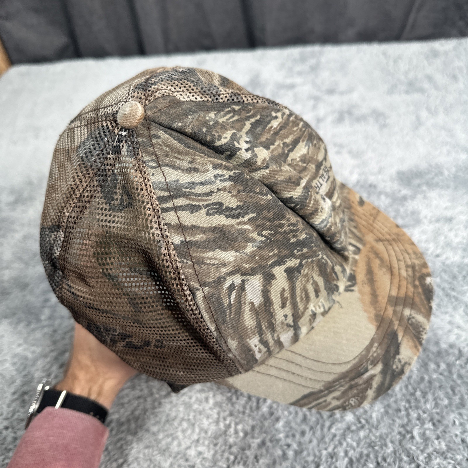 VTG USA MADE Camouflage Ball Cap Camo Netting REALTREE Snapback Cap Hunting