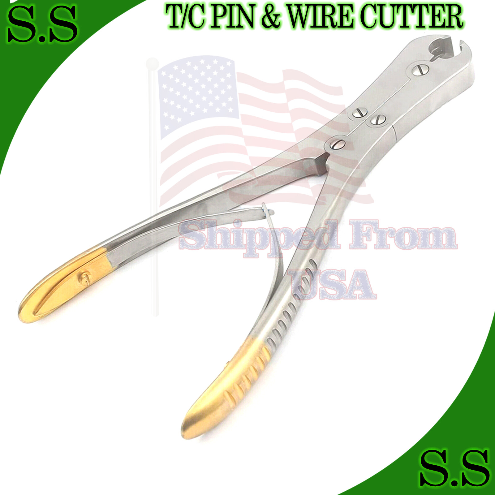 T/C New PIN & WIRE Cutter Double Action Tungsten Carbide L-Cutter 7"