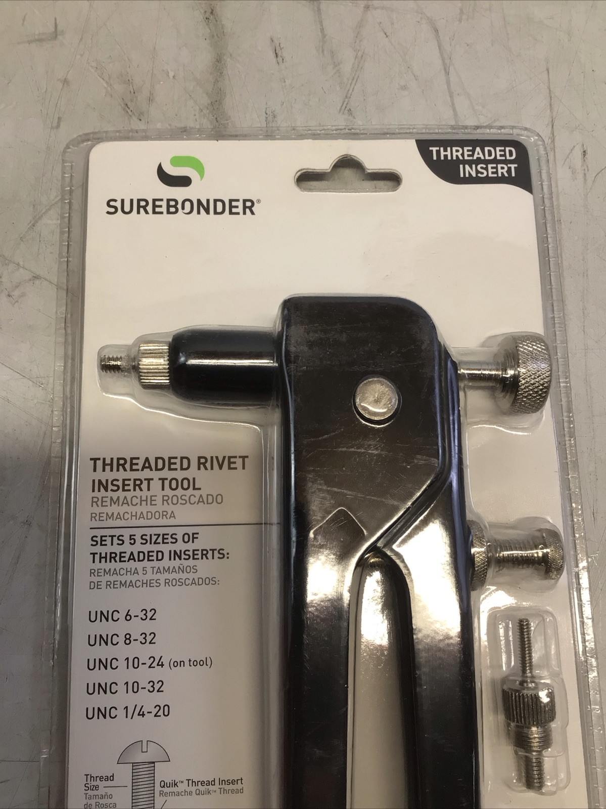 Surebonder Threaded Rivet Insert Tool For Metal Fiberglass Plastic