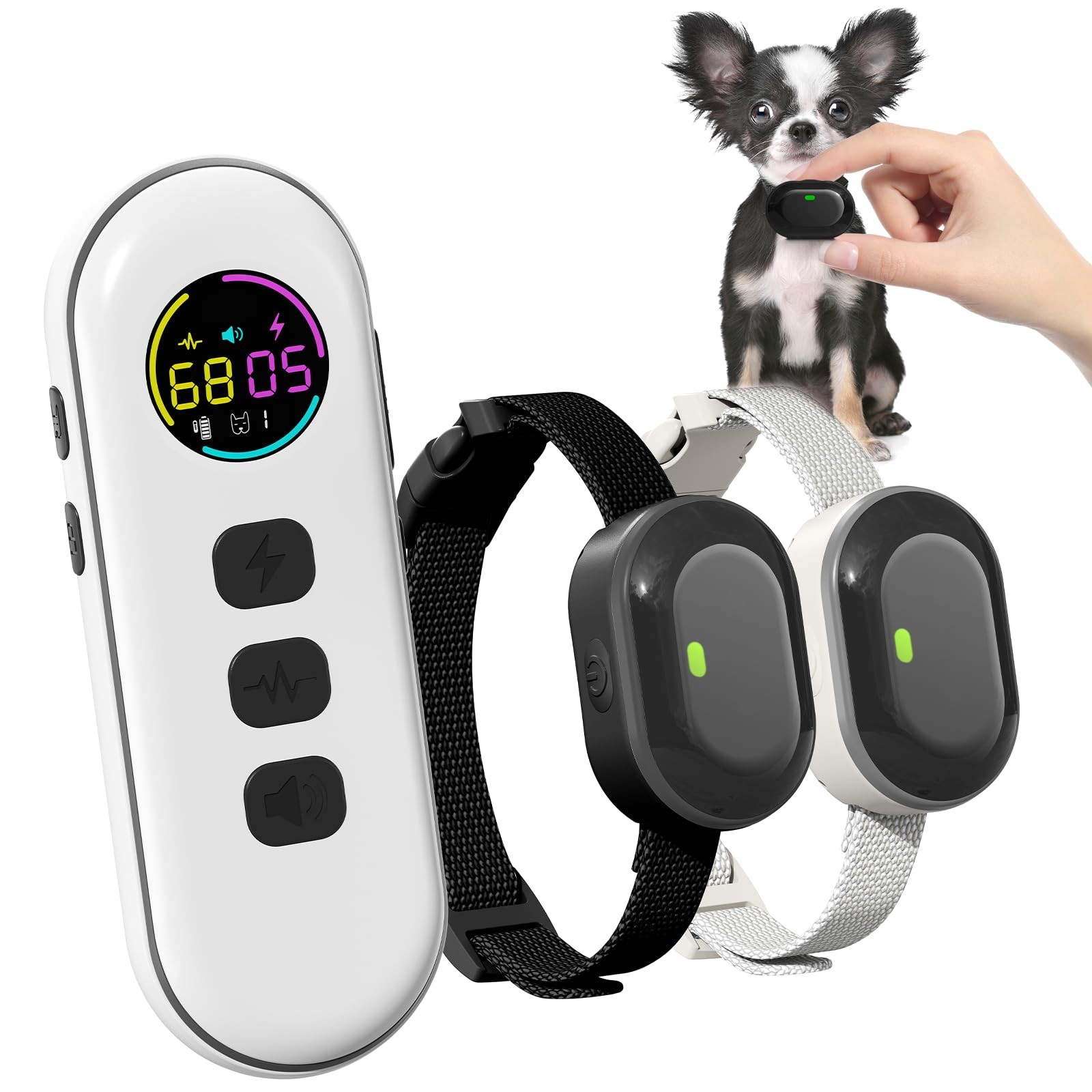 Ultra-Small Dog Shock Collar for 2 Dogs, Ultra-Light & Thin Dog Training Coll...