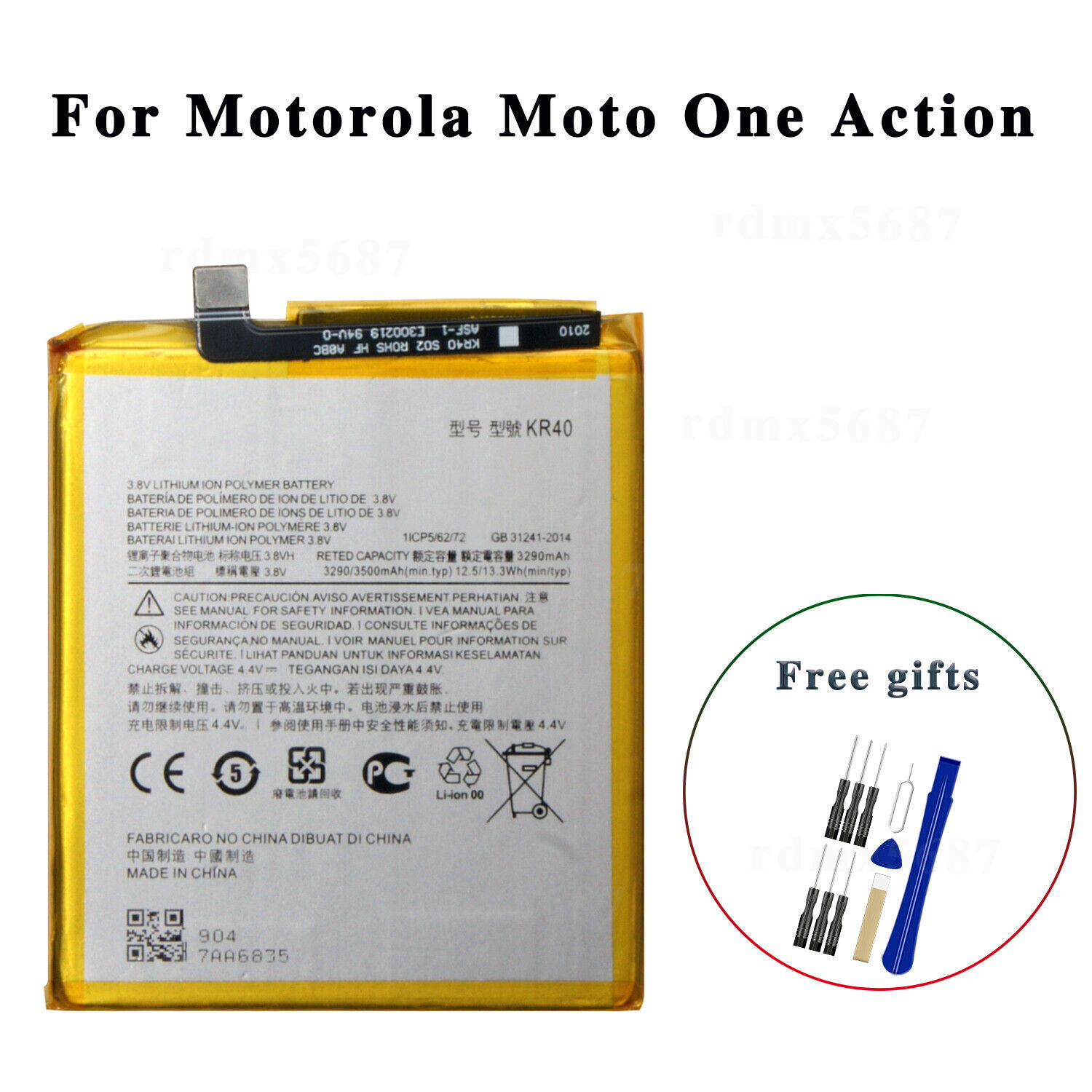 For Motorola Moto One Action XT2013-4 XT2013 XT1970-1 XT1970-2 KR40 Battery