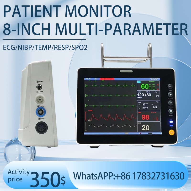 8inch Portable Multi-Parameter Human/Vet Use Patient Monitor Vital Signs Monitor