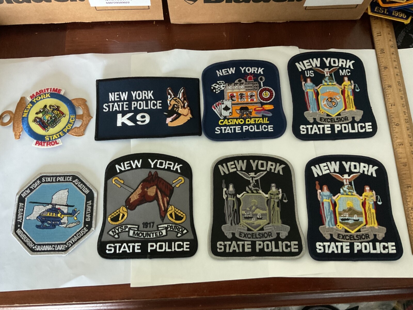 New York State Police collectors Full size patch  set 8 pieces all new nice set