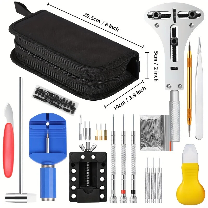 147 Pcs Watch Repair Kit Watchmaker Back Case Remover Opener Link Pin Spring Bar
