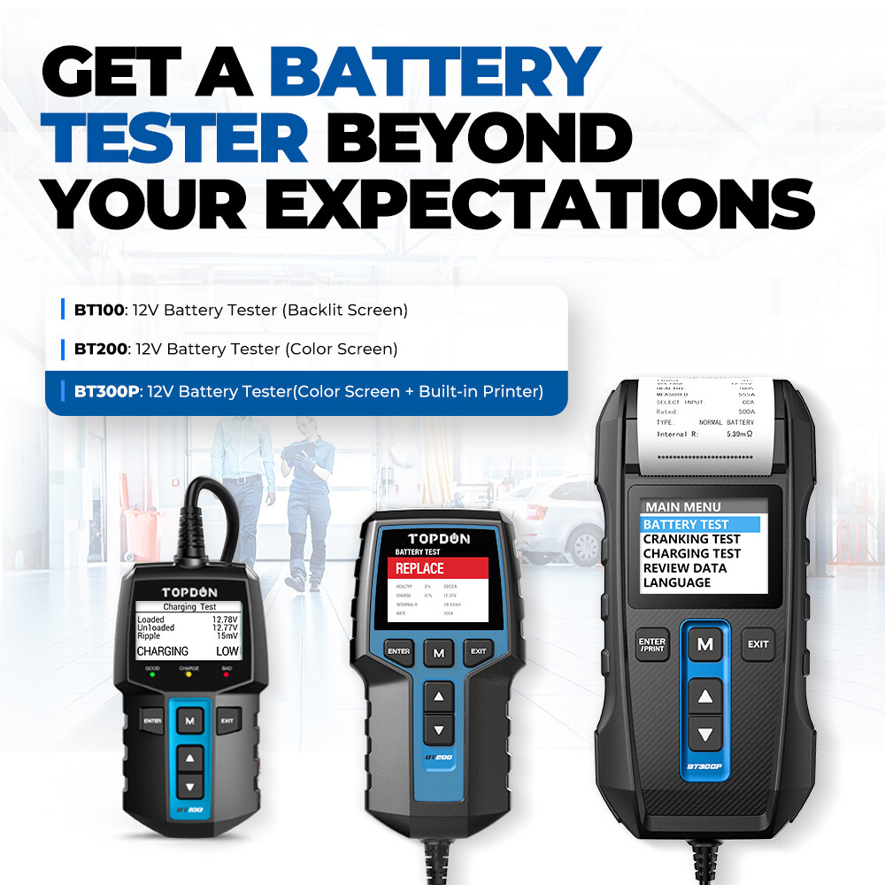 12V Car Battery Tester w/ Printer Load Cranking Test Auto Digital Analyzer