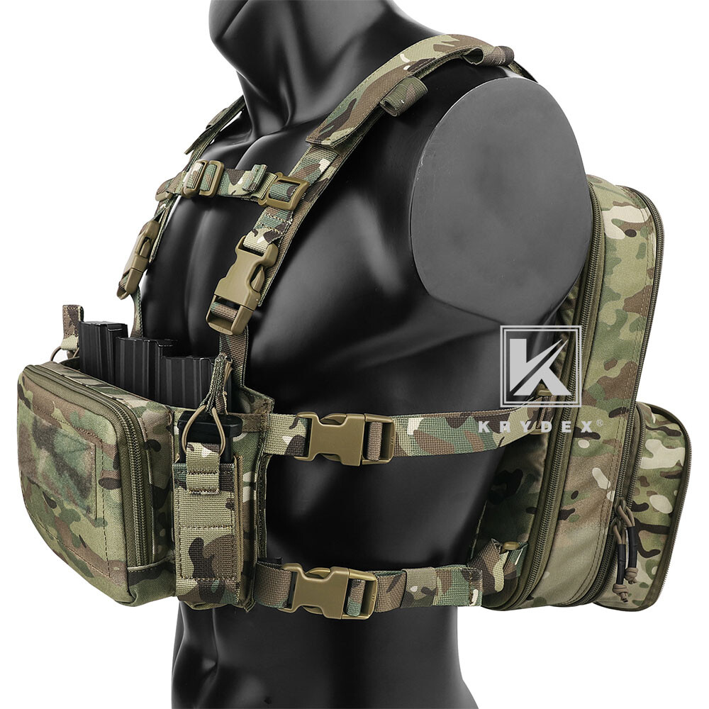 KRYDEX D3CR Chest Rig Harness Mag Pouches & D3 Flatpack Backpack MOLLE Rucksack