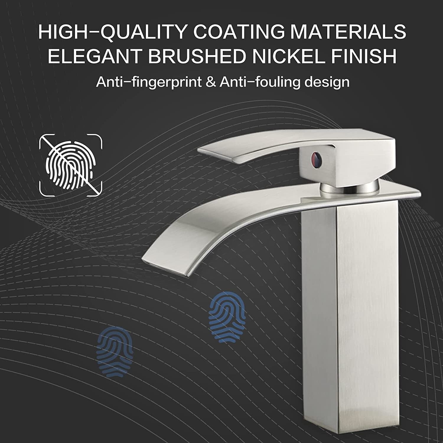 Waterfall Bathroom Sink Faucet Basin Lavatory Single Handle Mixer Tap W/6''Cover