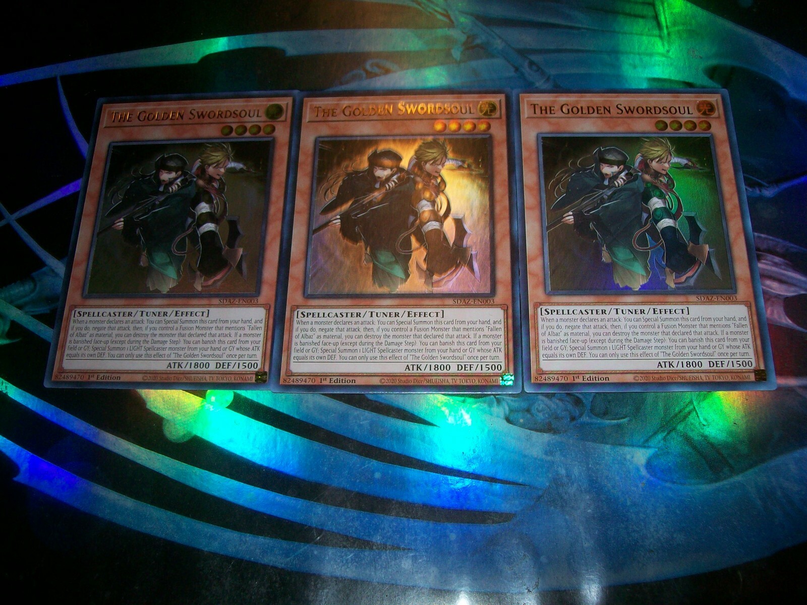 3x The Golden Swordsoul 1st Edition Ultra Rare SDAZ-EN003 Yu-Gi-Oh!
