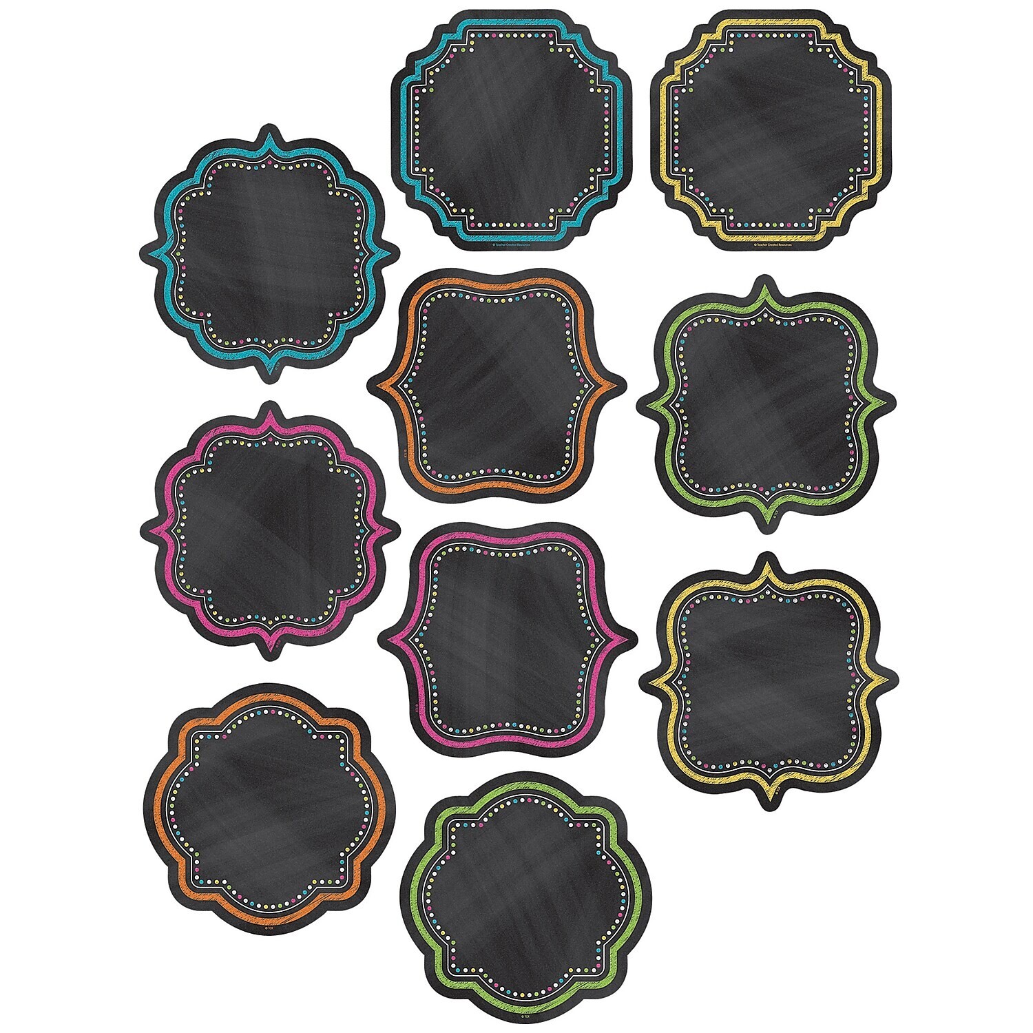 Teacher Created Resources Chalkboard Brights Accents, Pack of 30