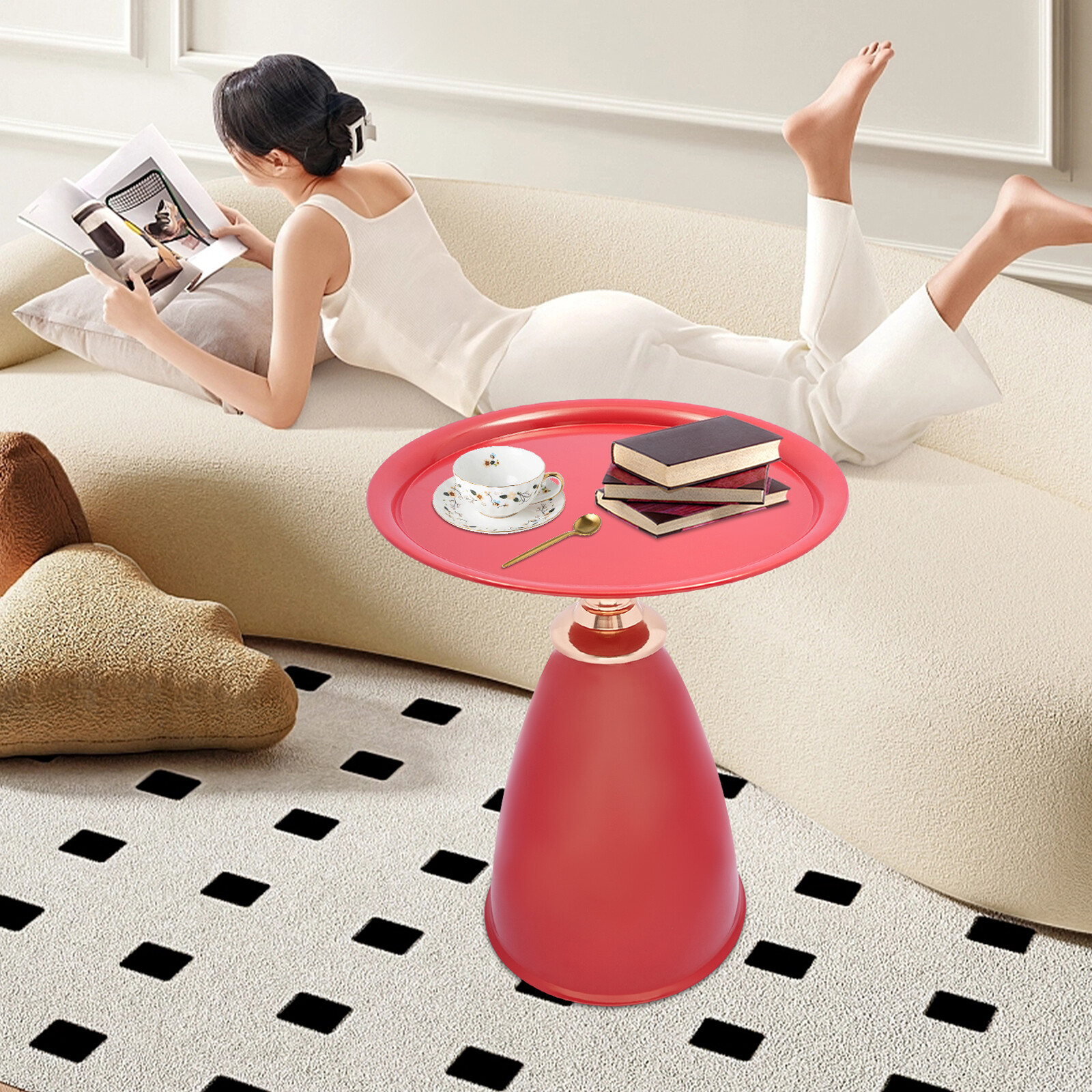 Side End Table Round Side Table for Living rooms/Bedrooms/Ooffices/Patios/Sofas