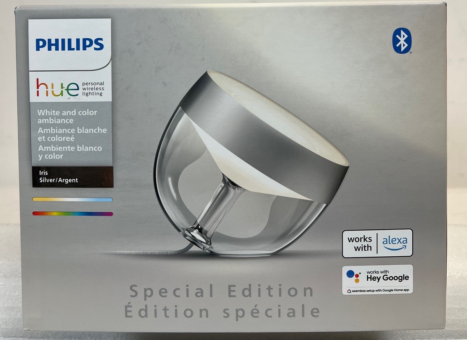 Philips - Hue Iris Limited Edition Table Lamp - Silver -SCUFFED-FREE SHIPPING