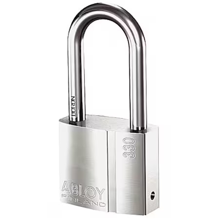 Abloy Pli330/50B-Kd Padlock, Keyed Different, Long Shackle, Rectangular Brass