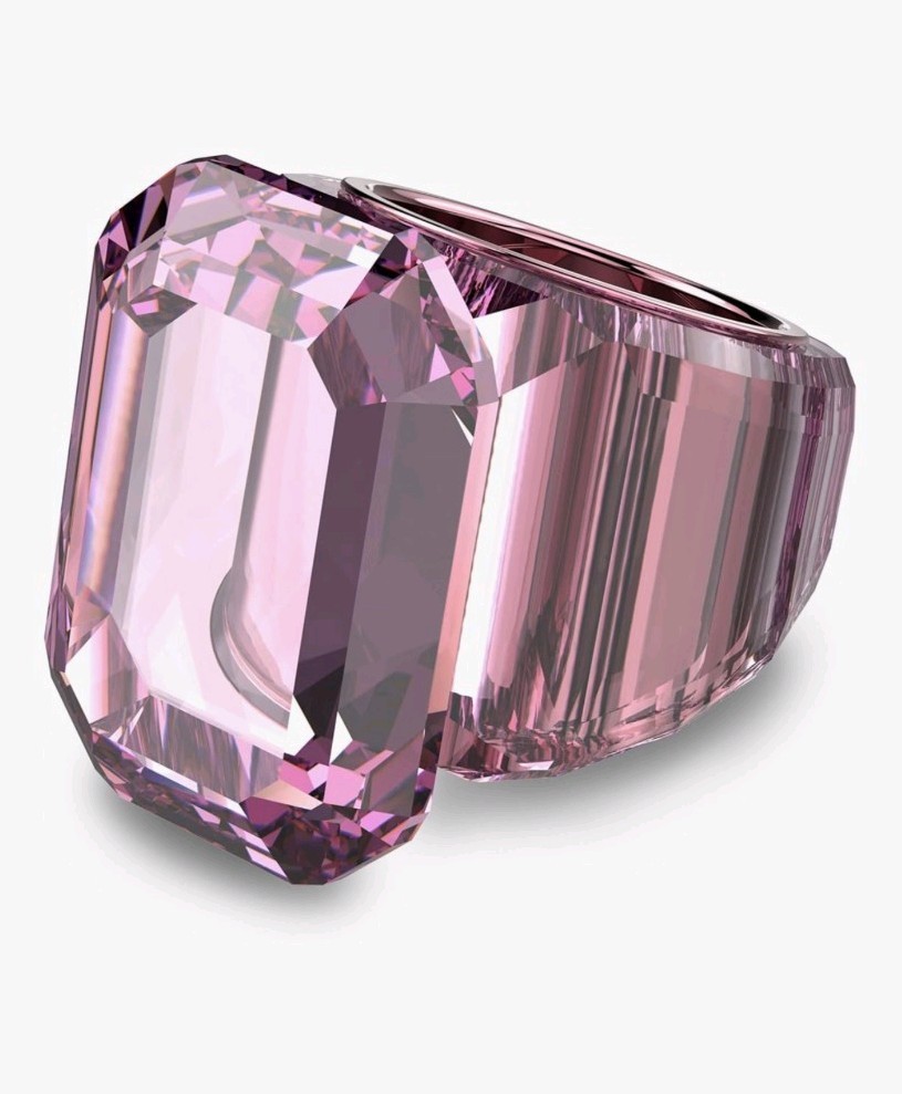 The CKKa family. -Swarovski Lucent Cocktail Ring, Pink, Size 60 US size nine.