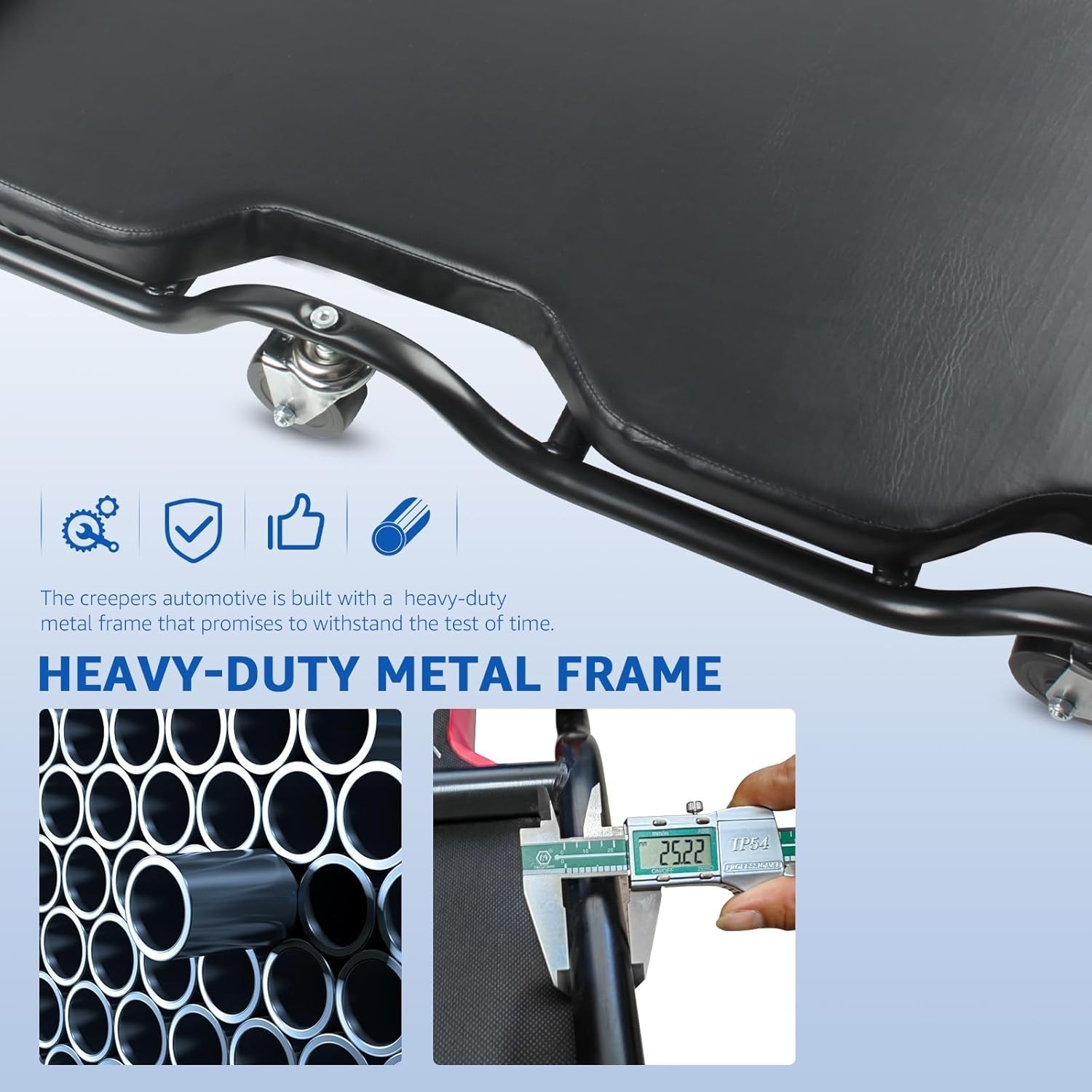 HKTE 44 inches Heavy Duty Garage Creeper, Low Profile Design, Durable Metal F...