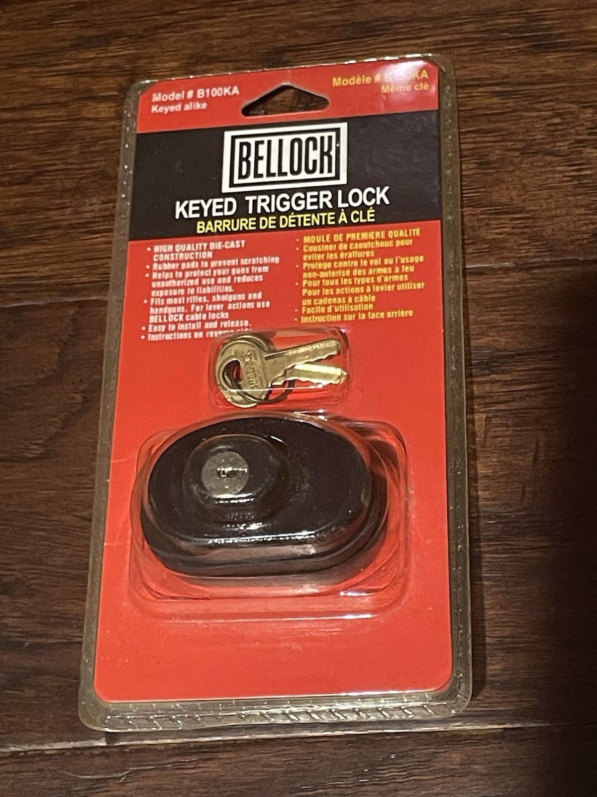 New Bellock Keyed Trigger Lock For Rifles, Shotguns, and Pistols - Model B100KA
