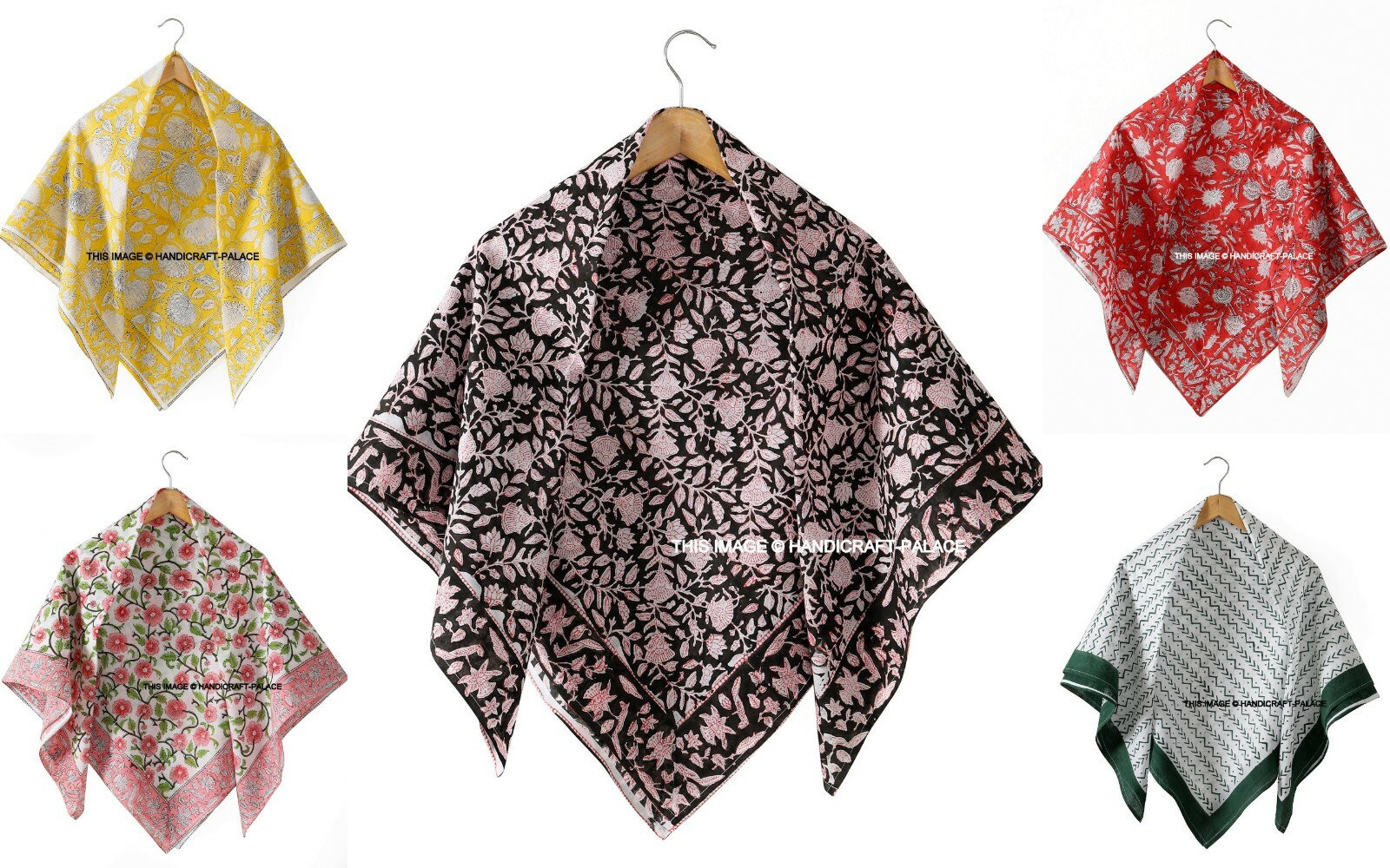 Hand Block Print Women Square Dupatta Stole Scarf Indian Cotton Fabric Scarves