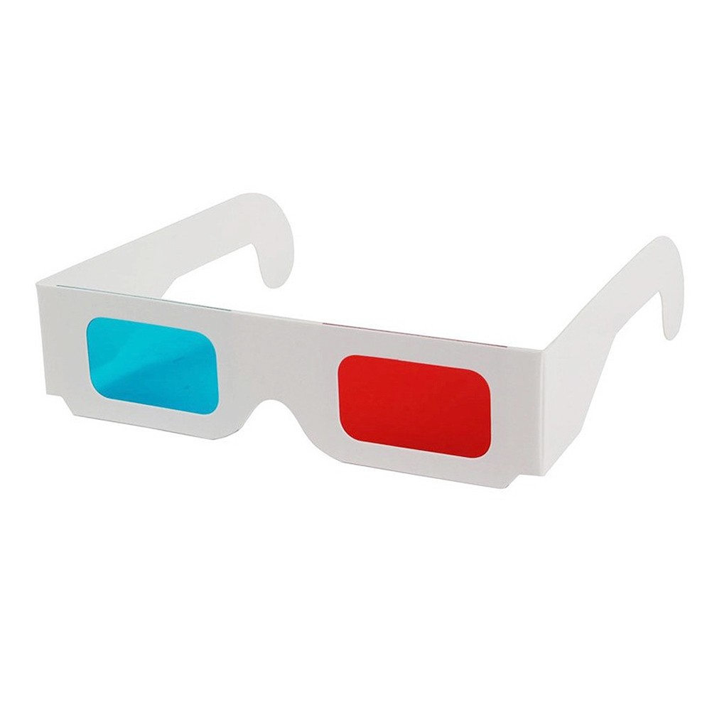 50pcs 3D Paper Eyewear Glasses Red Blue Lens For Home And Cinema Use