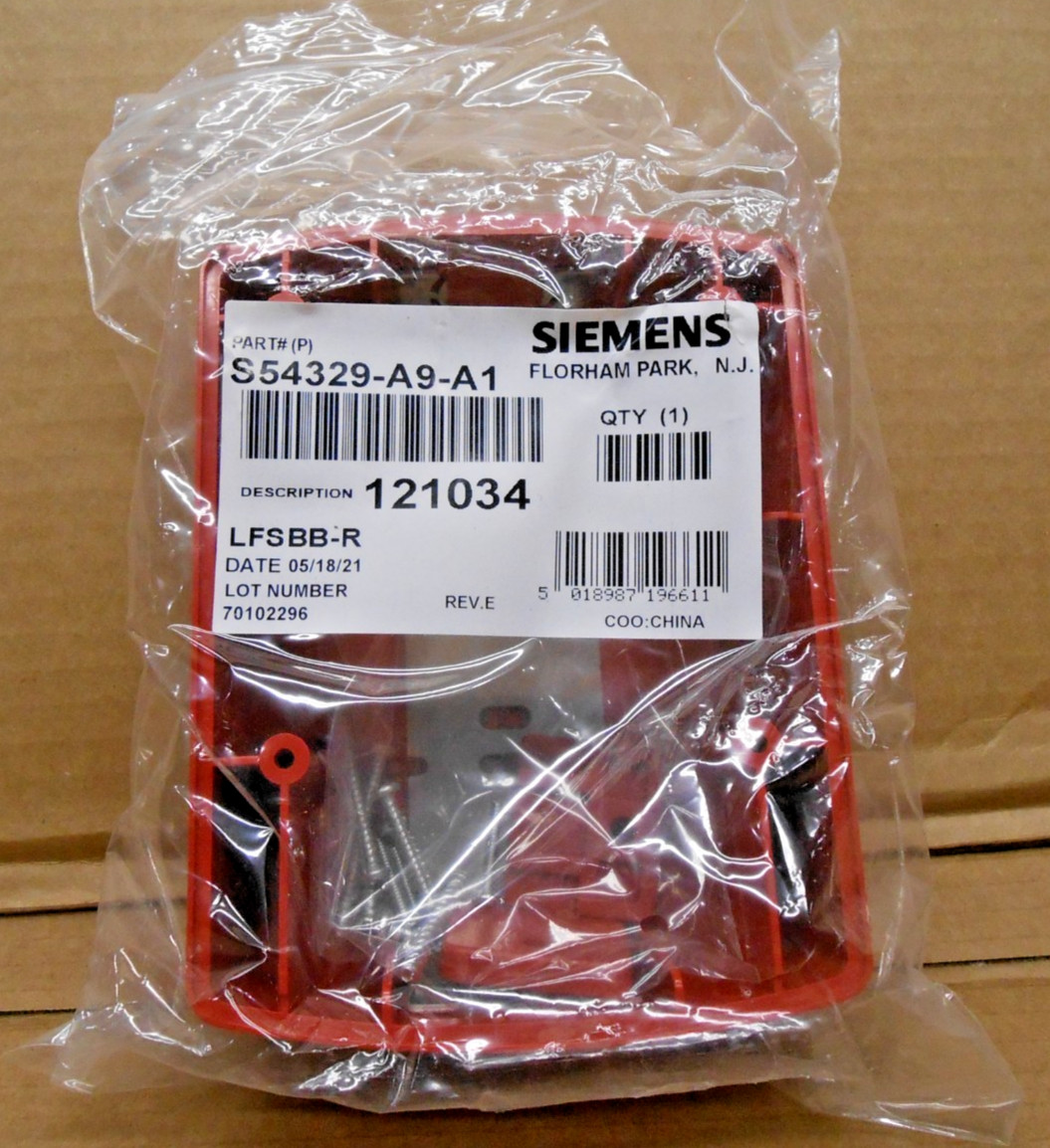 NEW SIEMENS S54329-A9-A1 LFSBB-R WALL MOUNT RED SURFACE BACK BOX NFPA (3 AVAIL)