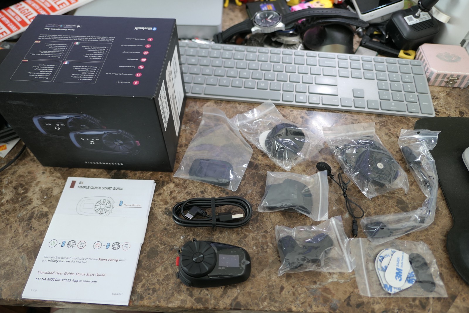 Single Sena 5S Motorcycle Bluetooth Intercom Communication System Headset SP110