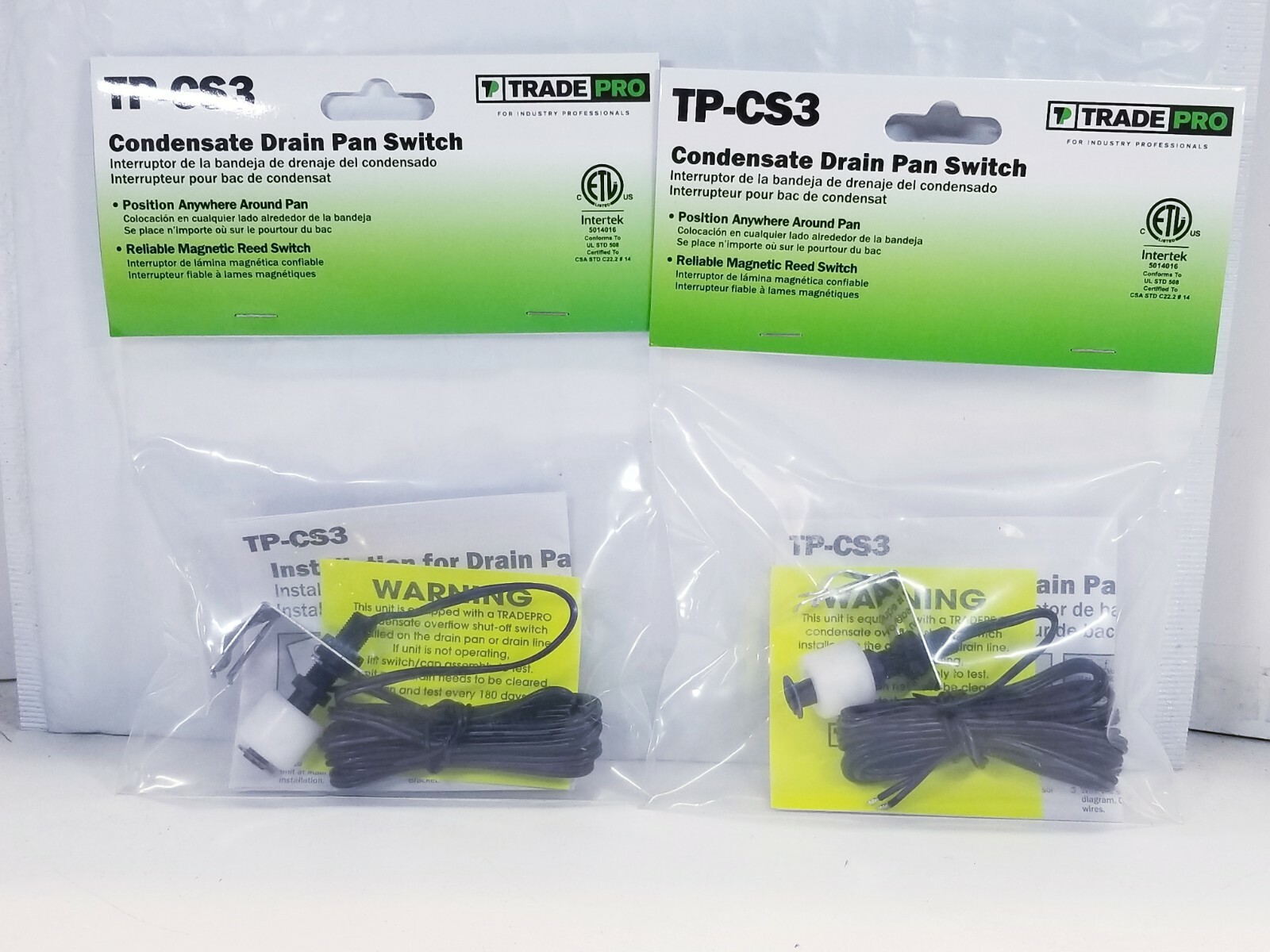 x2 - TradePro Condensate Drain Pan Switch Overflow Protection Clip-on TP-CS3