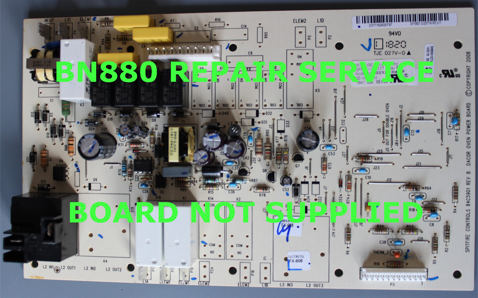 Repair Service: Dacor Oven Relay Board 102377 102380 102377C  1 Year warranty
