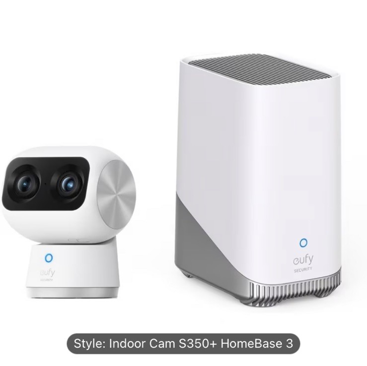 eufy S350 4K Indoor Security Camera Dual Camera 360° PTZ Baby Monitor Homebase 3