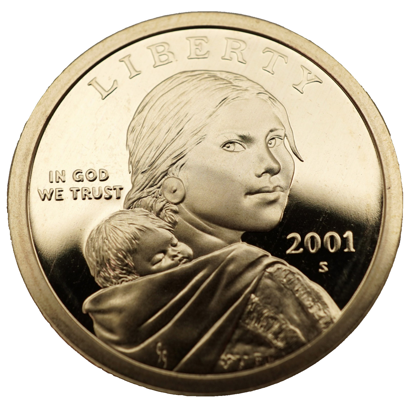 2001-S Proof Sacagawea Native American Dollars - Full Roll - 25 Coins