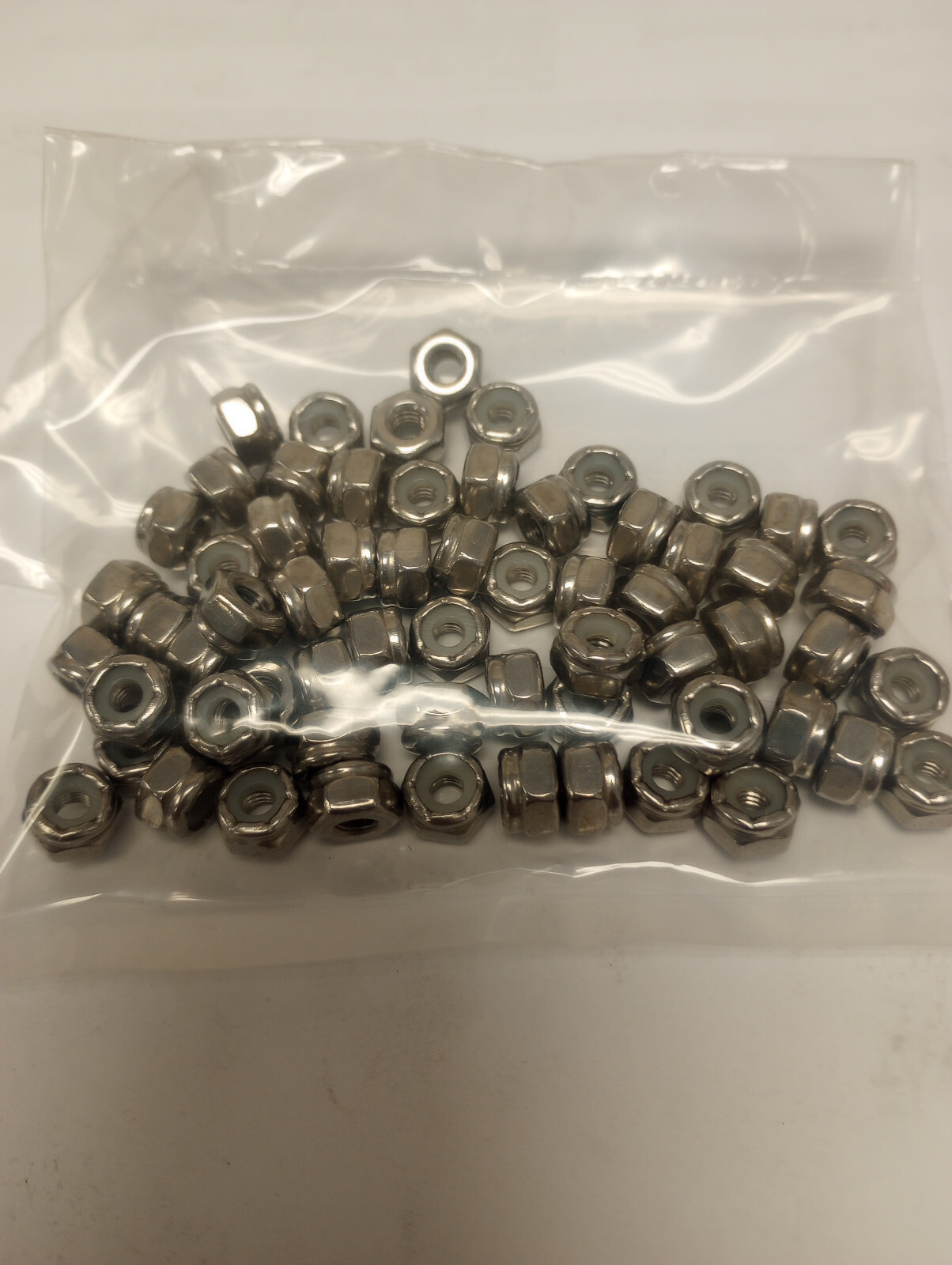 8-32 STAINLESS STEEL HEX NYLON INSERT LOCK NUTS      100PCS