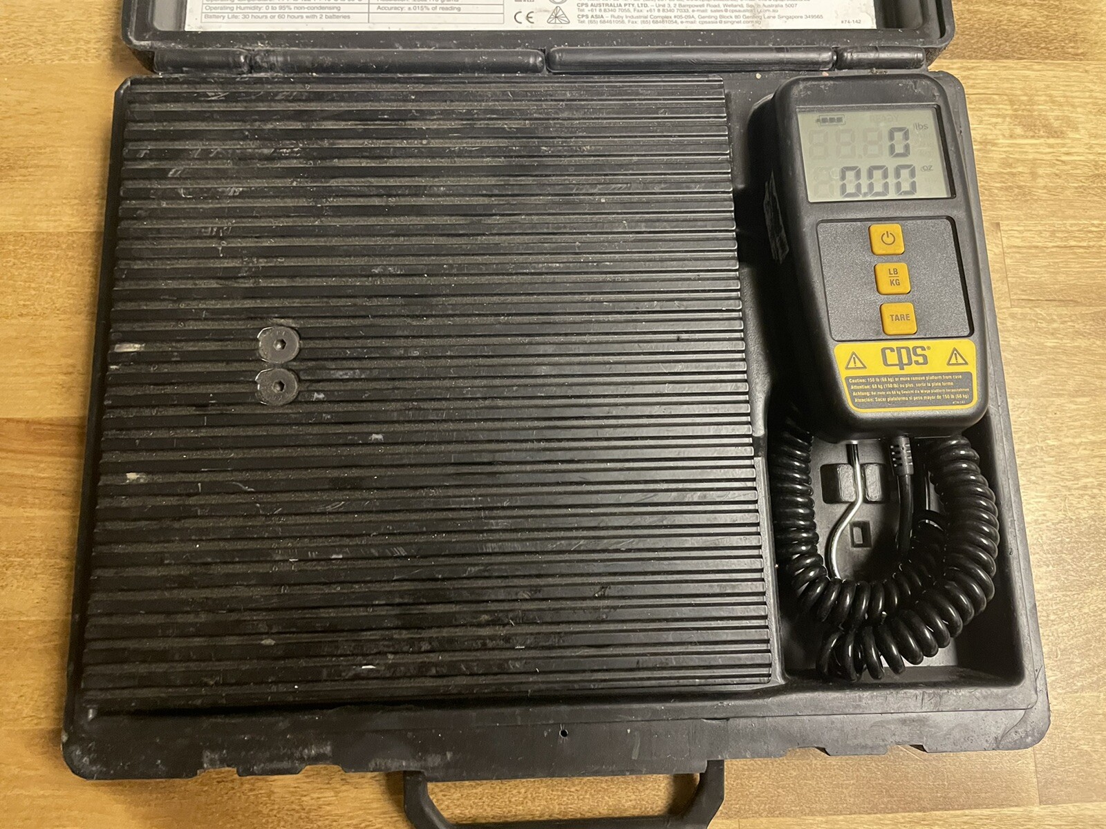 CPS CC220 220lb. Electronic Refrigerant Charging Scale W/ Recent calibration.