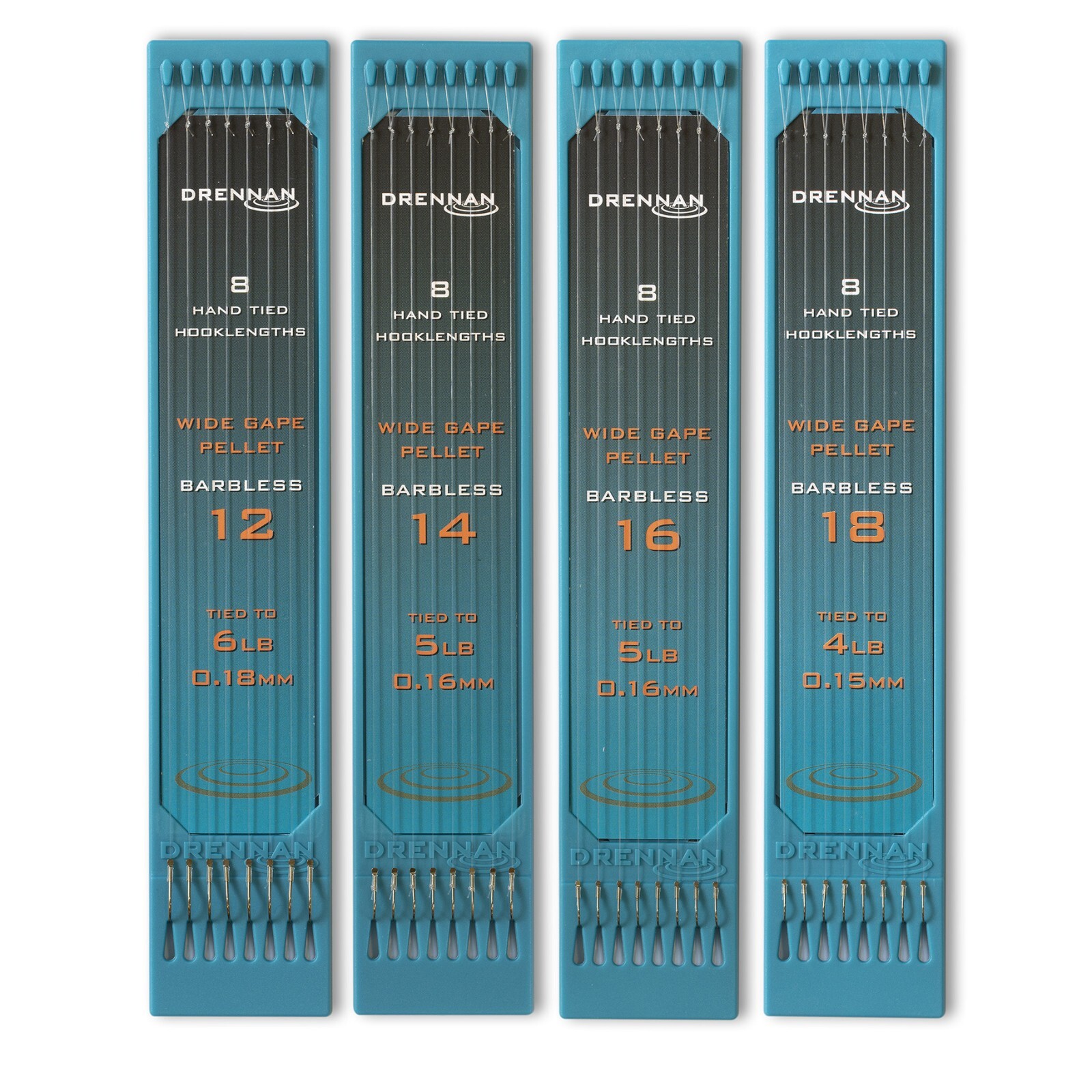 Drennan Hook Plate 6" Hook To Nylon Hooklengths - Wide Gape Pellet - 8 Per Pack