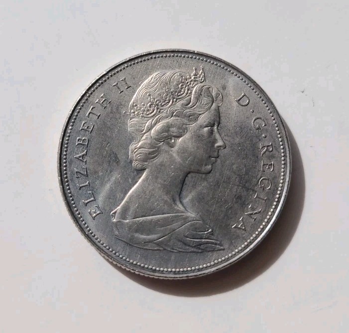 1969 Canada $1 Dollar Coin, Nockel, Voyageur Design, 32 mm