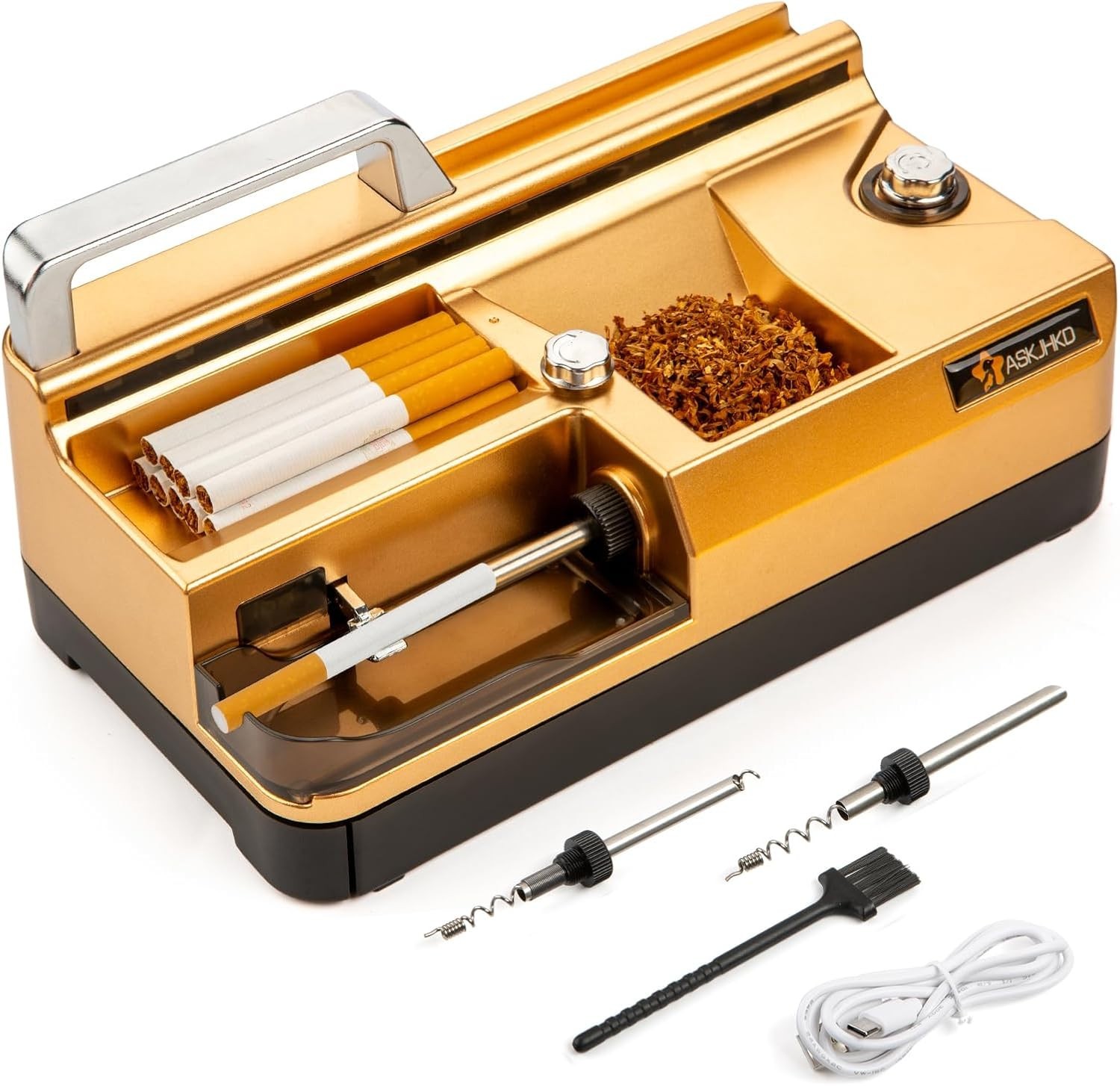 Electric Cigarette Rolling Machine, Automatic Cones Loader, Mini Portable Gold