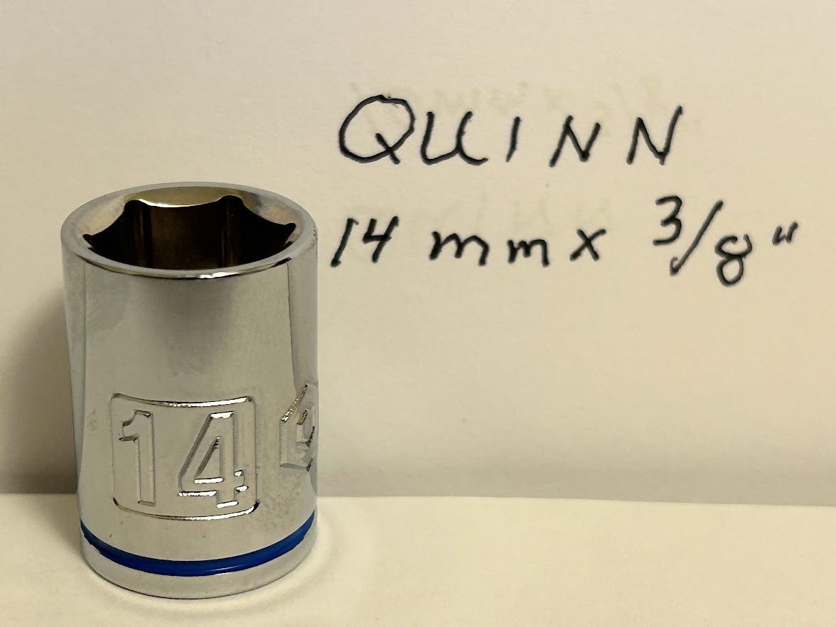 Quinn 14 mm x 3/8"  Dr Standard Socket 6 Point Free  USA Shipping
