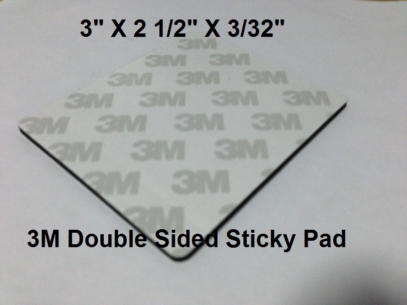 3M Double Sided Adhesive Sticky Pad 3" X 2 1/2" Extra large