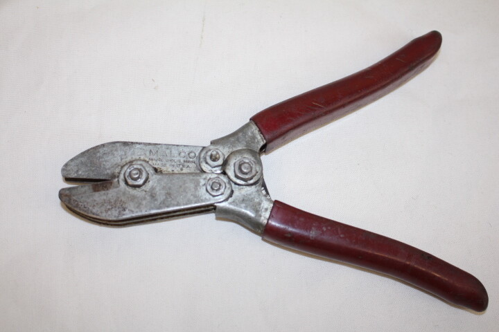 Vintage Malco Rockford 9" Hand Crimper Red Vinyl Grips Minneapolis, USA