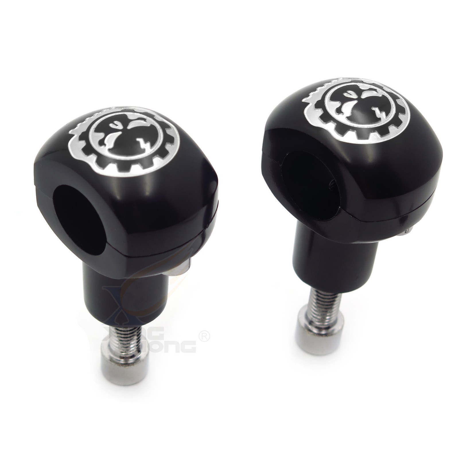 Motorcycle Black 25mm 1" Skull Handlebar Risers For Harley Honda Suzuki Yamaha