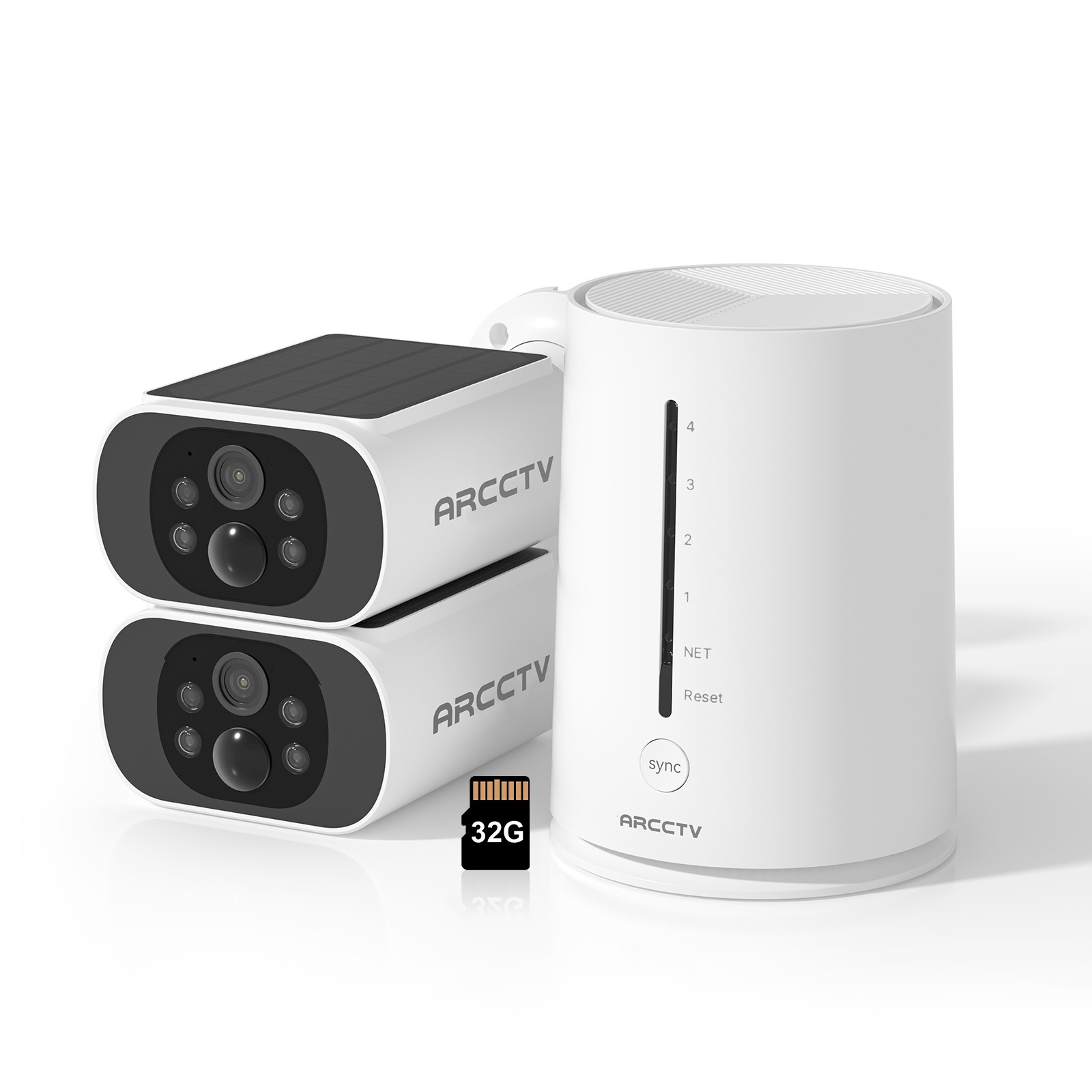 4MP Solar Security Camera System Wireless Outdoor 2 Way Audio WiFi 2 Camera Kits