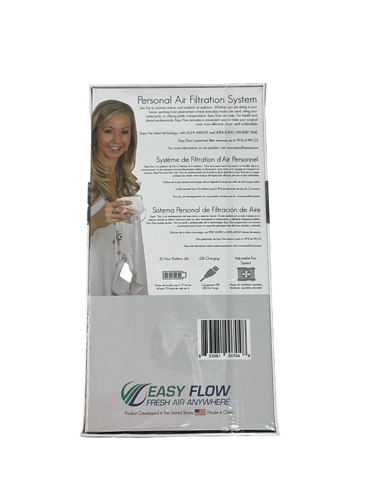 EASY FLOW Personal Air Filtration System White Sealed Box NEW