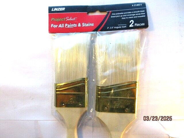 2 LINZER PROJECT SELECT PAINT/STAIN 2" & 2.5" BRUSH, FINE POLYESTER ANGULAR SASH